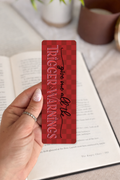 Trigger Warnings Bookmark | Dark Romance, Red Checker