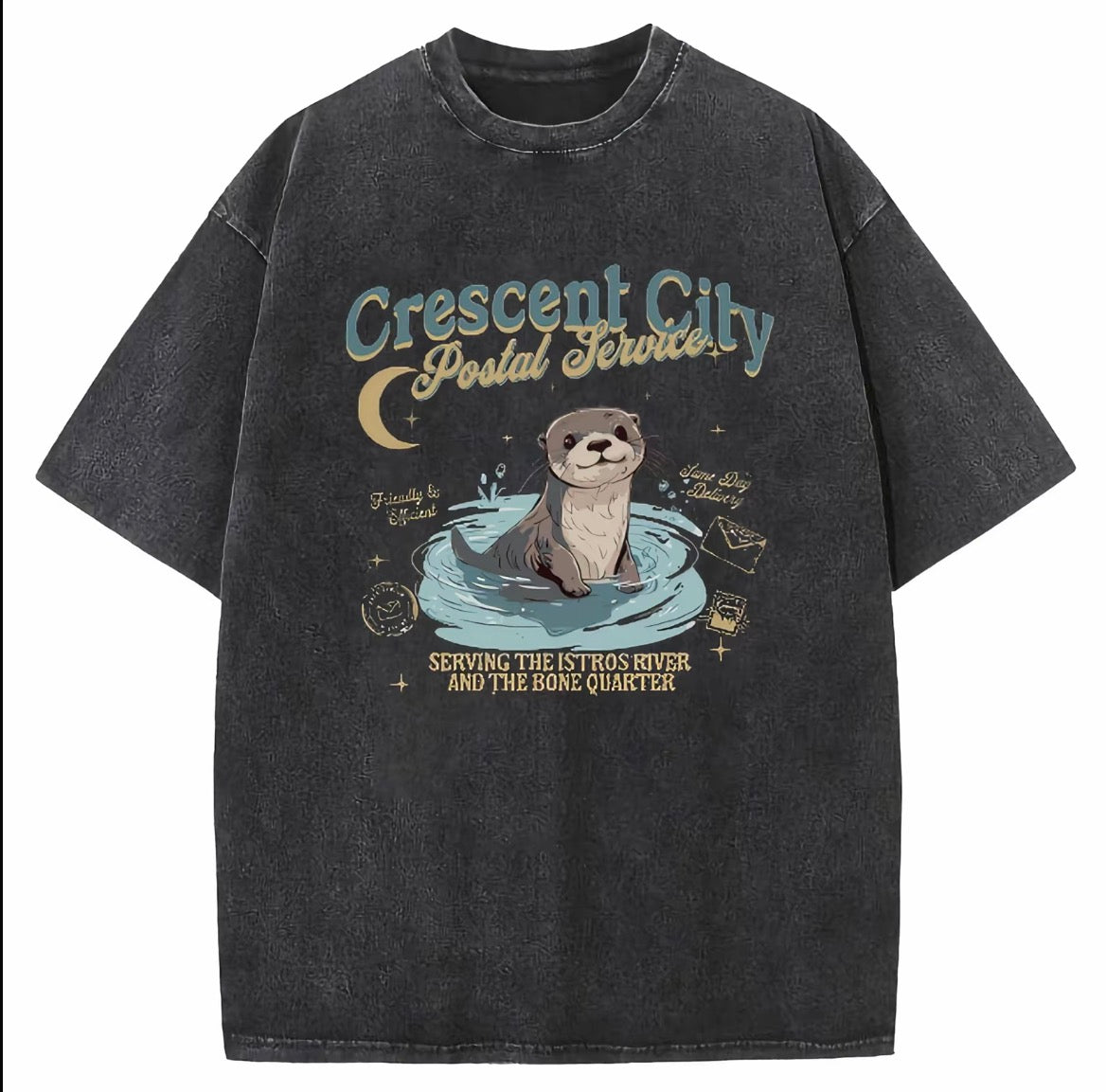 Crescent City Postal Service Oversized Graphic Tee | Romantasy Bookish Shirt